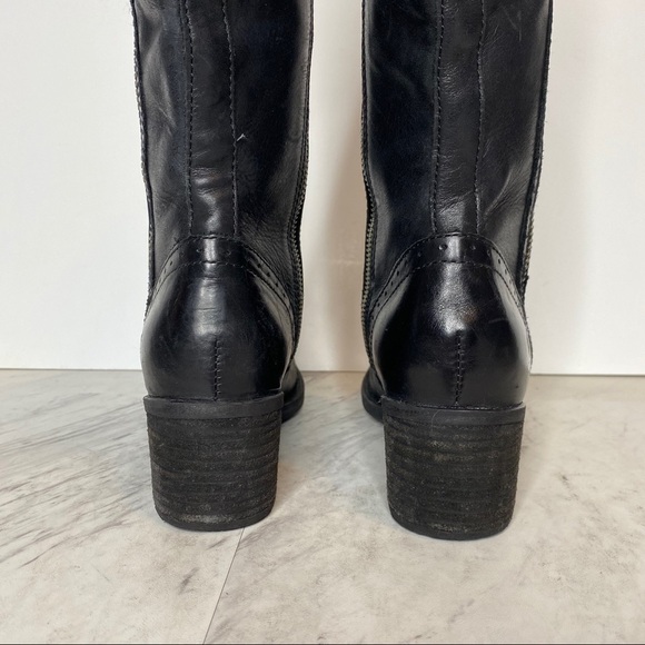Born Poly Black Leather Tall Riding Boot 6.5M - Picture 4 of 14